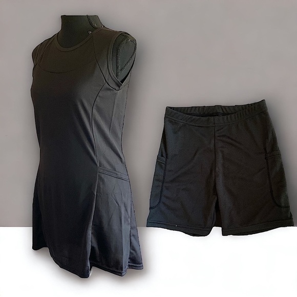 Workout Exercise Mini Dress with Boy Shorts XS NW…Gothic NWT Black 2 pc - Picture 2 of 11